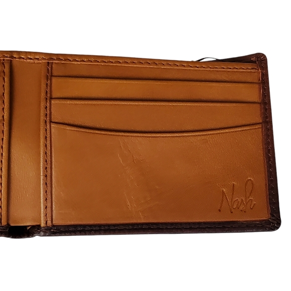 NWT Patricia Nash textured leather slim bifold wallet chestnut classic designer - Picture 4 of 8